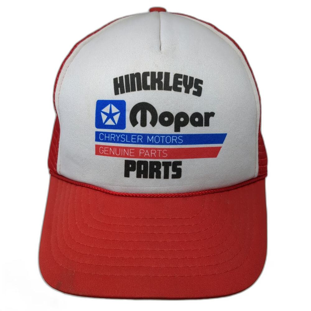Winner Trucker Hat Red White One Size Mopar Chrysler Parts Mesh Foam Hinckleys